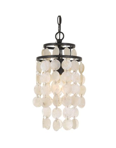  Brielle Pendant Light in Dark Bronze with Capiz Shell Crystals