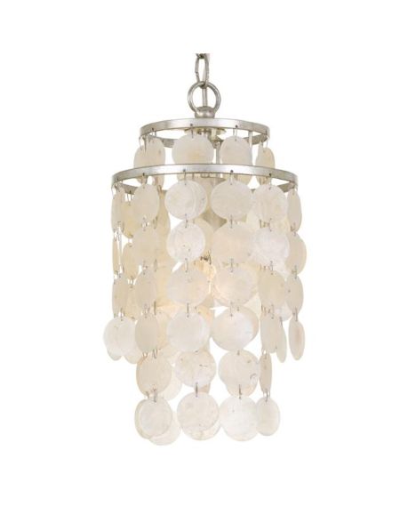  Brielle Mini Chandelier in Antique Silver with Capiz shell Crystals