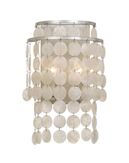  Brielle Wall Sconce in Antique Silver with Capiz shell Crystals