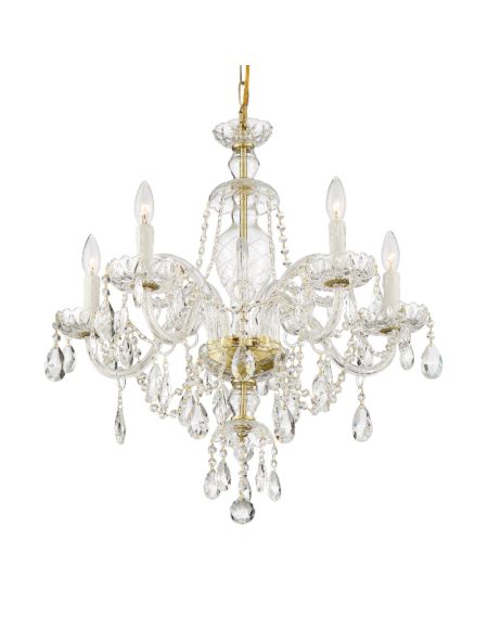  Candace Chandelier in Polished Brass with Swarovski Strass Crystal Crystals