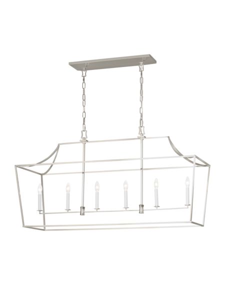 Visual Comfort Studio Southold 6-Light Kitchen Island Light in Polished Nickel by Chapman & Myers