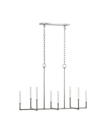 Visual Comfort Studio Bayview 8-Light Kitchen Island Light in Polished Nickel by Chapman & Myers