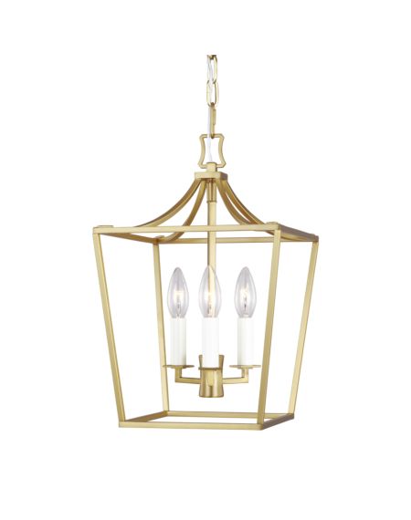 Visual Comfort Studio Southold 3-Light Chandelier in Burnished Brass by Chapman & Myers