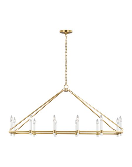 Marston 12 Light Linear Chandelier in Burnished Brass by Chapman & Myers