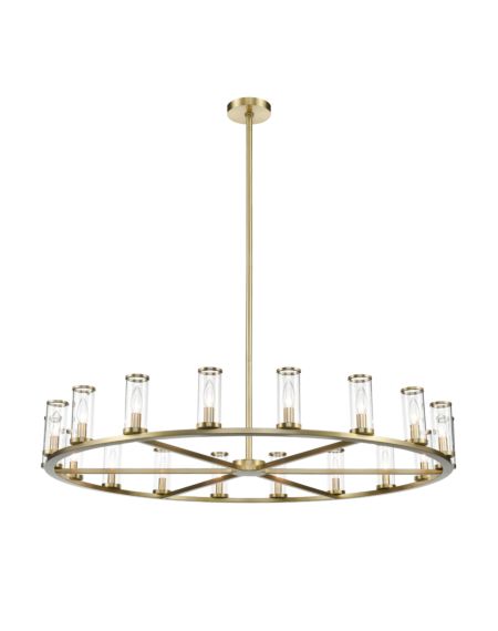 Alora Revolve 18 Light Chandelier tural Brass And Clear Glass