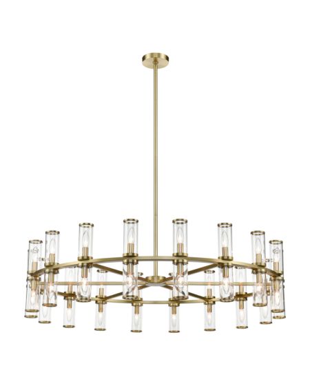 Alora Revolve 36 Light Chandelier tural Brass And Clear Glass