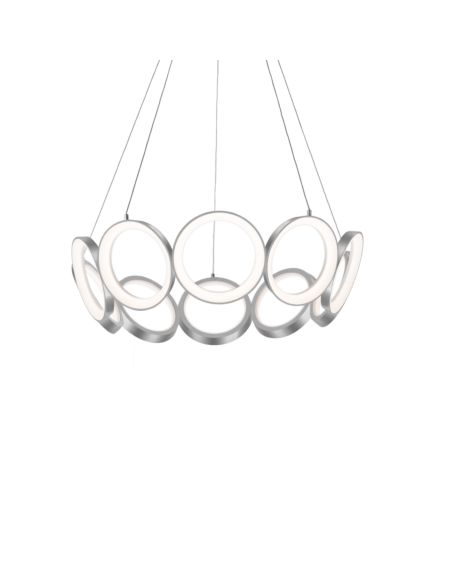  Oros LED Contemporary Chandelier in Brass