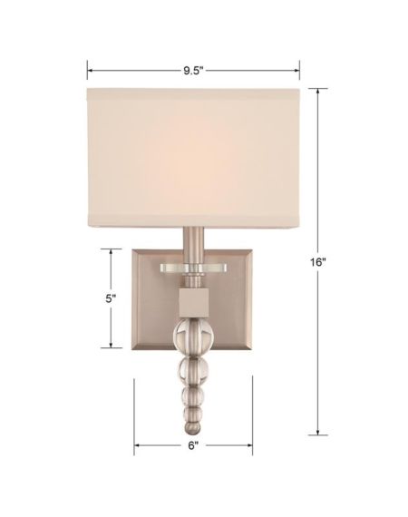  Clover Wall Sconce in Brushed Nickel with Clear Hand Cut Crystals