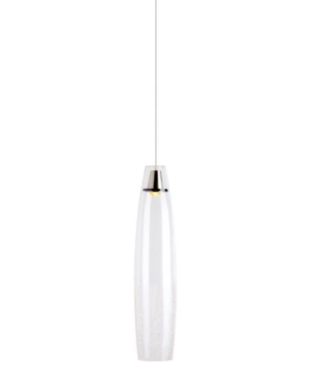 Visual Comfort Modern Coda 3000K LED 21" Pendant Light in Satin Nickel and Clear Crackle