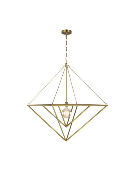 Visual Comfort Studio Carat Pendant Light in Burnished Brass by Chapman & Myers
