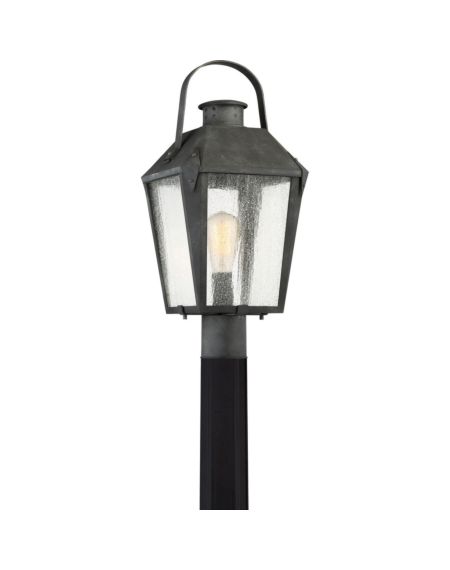 Carriage Outdoor Post Lantern in Mottled Black