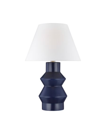 Visual Comfort Studio Abaco Table Lamp in Indigo And Polished Nickel by Chapman & Myers