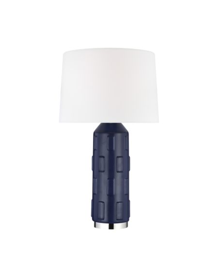 Visual Comfort Studio Morada Table Lamp in Indigo And Polished Nickel by Chapman & Myers