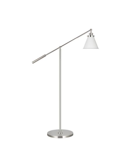 Visual Comfort Studio Wellfleet Table Lamp in Matte White And Polished Nickel by Chapman & Myers