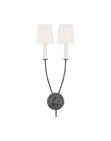 Visual Comfort Studio Richmond 2-Light Wall Sconce in Weathered Galvanized by Chapman & Myers