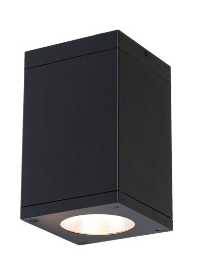 Cube Arch 1-Light LED Flush Mount Ceiling Light in Black