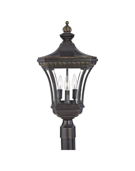 Devon 3-Light Outdoor Post Lantern in Imperial Bronze