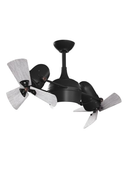 Dagny 3-Speed AC 38" Ceiling Fan w/ Integrated Light Kit in Matte Black with Barnwood Tone blades