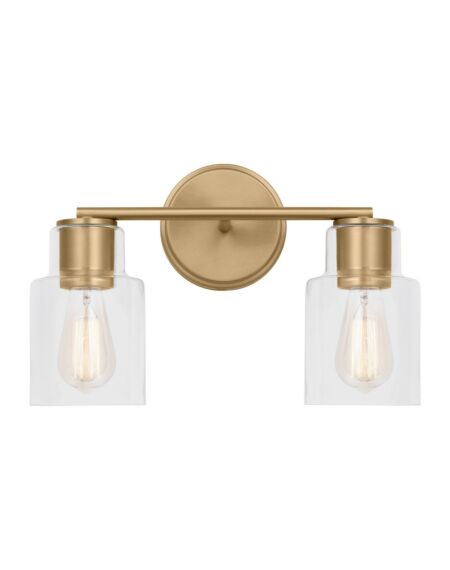 Sayward 2-Light Bathroom Vanity Light in Satin Brass