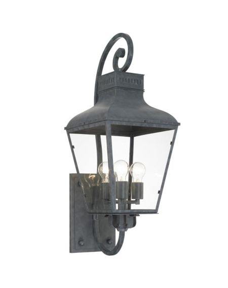 Crystorama Dumont 3 Light 32 Inch Outdoor Wall Light in Graphite