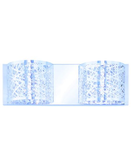 Inca 2-Light Clear/White Glass Bathroom Vanity Light