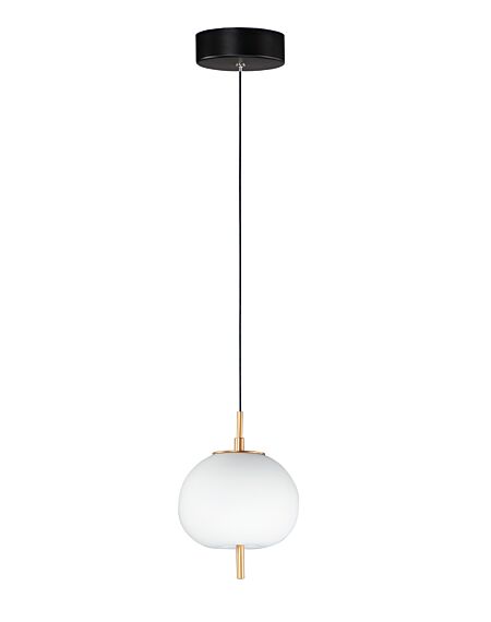 Quest 1-Light LED Mini Pendant in Black with Gold