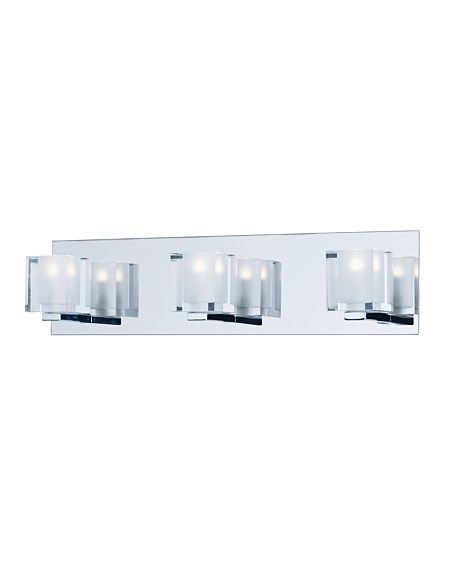 Blocs LED 3-Light Clear Glass Bathroom Vanity Light