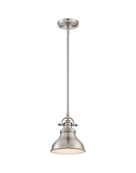 Quoizel Emery 8 Inch Pendant Light in Brushed Nickel
