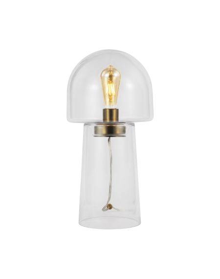 Visual Comfort Studio Enoki Table Lamp in Clear And Burnished Brass by Ellen Degeneres