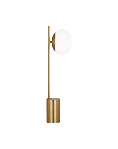 Lune 1-Light Table Lamp in Burnished Brass