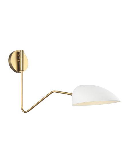 Visual Comfort Studio Jane Wall Sconce in Matte White And Burnished Brass by Ellen Degeneres