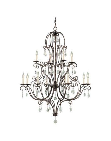 Generation Lighting Chateau Collection 12-Light Two Tier Chandelier in Bronze