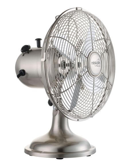  Retro Portable Table Fan in Brushed Nickel