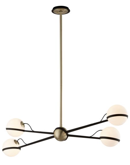 Troy Ace 4 Light 17 Inch Kitchen Island Light in Textured Bronze Brushed Brass