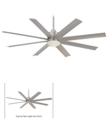  Contemporary 65" Indoor/Outdoor Ceiling Fan in Brushed Nickel Wet