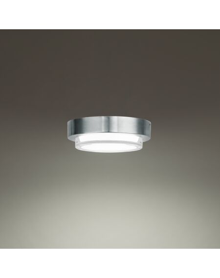 Kind 1-Light LED Outdoor Flush Mount Ceiling Light in Stainless Steel