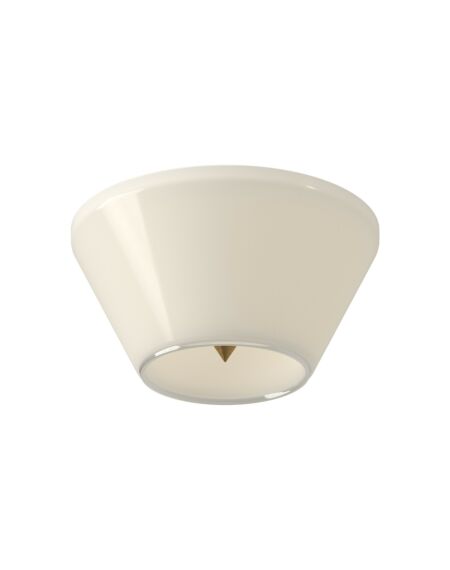Holt LED Flush Mount in Brushed Gold with Glossy Opal Glass