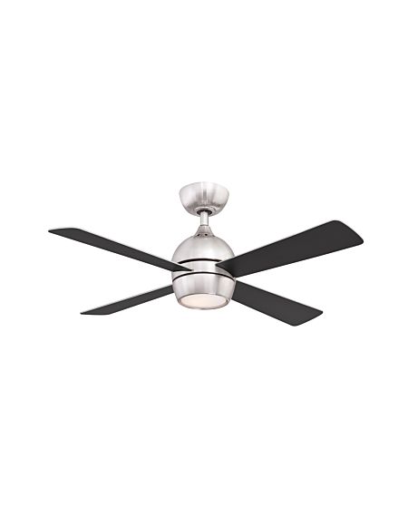  Kwad 44" LED Indoor Ceiling Fan in Brushed Nickel with Opal Frosted Glass