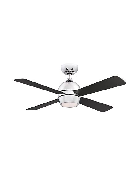  Kwad 44" LED Indoor Ceiling Fan in Chrome with Opal Frosted Glass