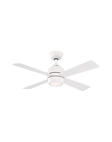  Kwad 44" LED Indoor Ceiling Fan in Matte White with Opal Frosted Glass