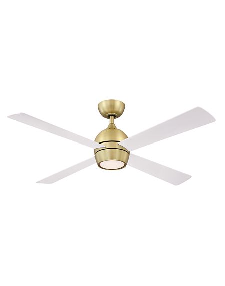  Kwad 52" LED Indoor Ceiling Fan in Brushed Satin Brass with Opal Frosted Glass