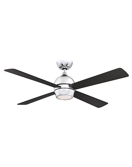  Kwad 52" LED Indoor Ceiling Fan in Chrome with Opal Frosted Glass