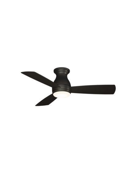 Fanimation Hugh 44 Inch LED Indoor/Outdoor Flush Mount Ceiling Fan in Dark Bronze with Opal Frosted Glass