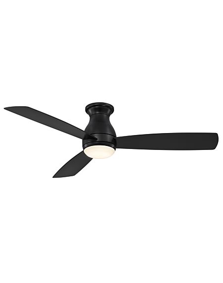  Hugh 52" LED Indoor/Outdoor Ceiling Fan in Black with Opal Frosted Glass