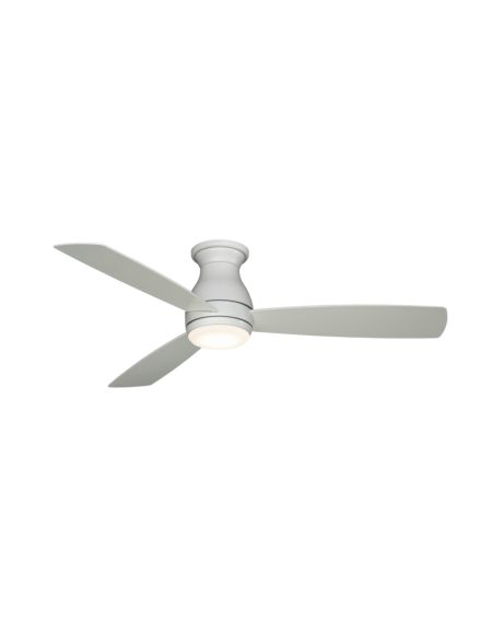  Hugh 52" LED Indoor/Outdoor Ceiling Fan in Matte White with Opal Frosted Glass