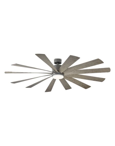 Windflower 1-Light 80" Ceiling Fan in Graphite with Weathered Gray