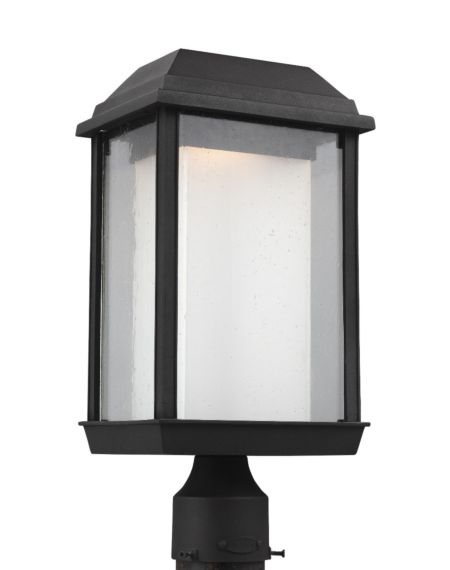 Visual Comfort Studio McHenry Large Outdoor LED Post Lantern in Textured Black