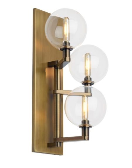 Visual Comfort Modern Gambit 2700K LED 18" Wall Sconce in Aged Brass and Clear