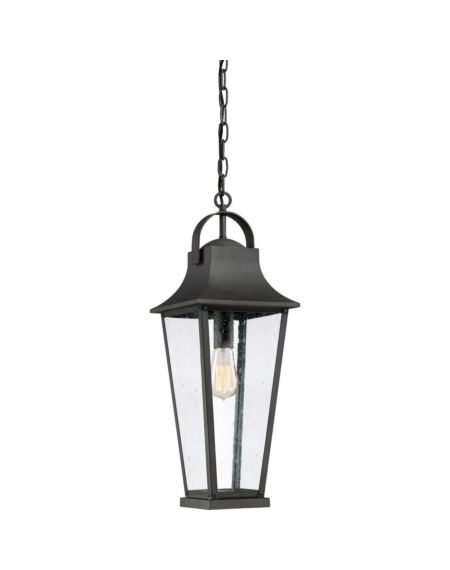 Galveston 1-Light Outdoor Hanging Lantern in Mottled Black