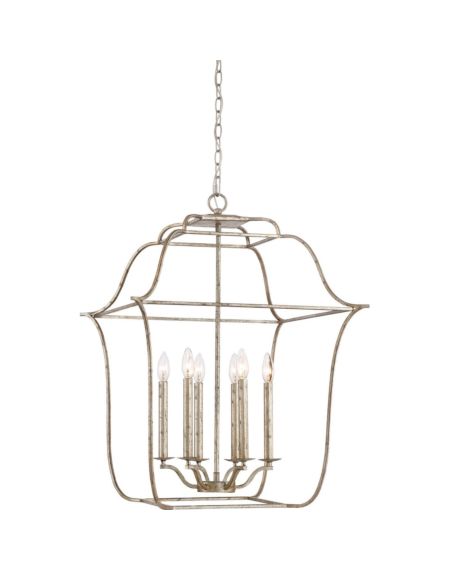 Quoizel Gallery 6 Light 30 Inch Transitional Chandelier in Century Silver Leaf